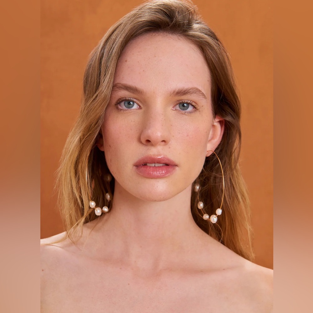 🌺🎉HP🎉🌺 NWT Cult Gaia Nubia XL Baroque Pearl Earrings - Picture 11 of 16